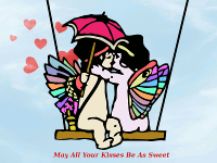 cupids kissing wallpaper